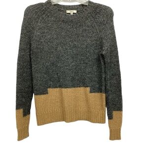 Madewell Gray/mustard Wool Alpaca Sweater Misses size XS